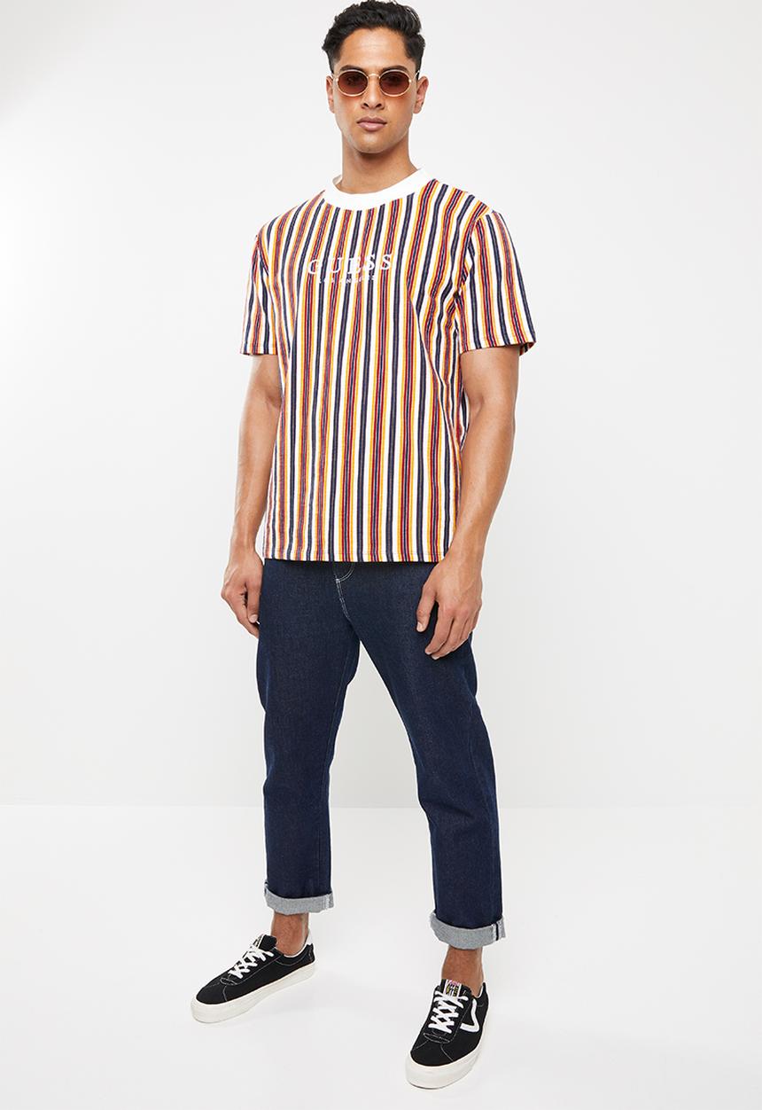 GUESS - Short sleeve oxford stripe  crew - multi