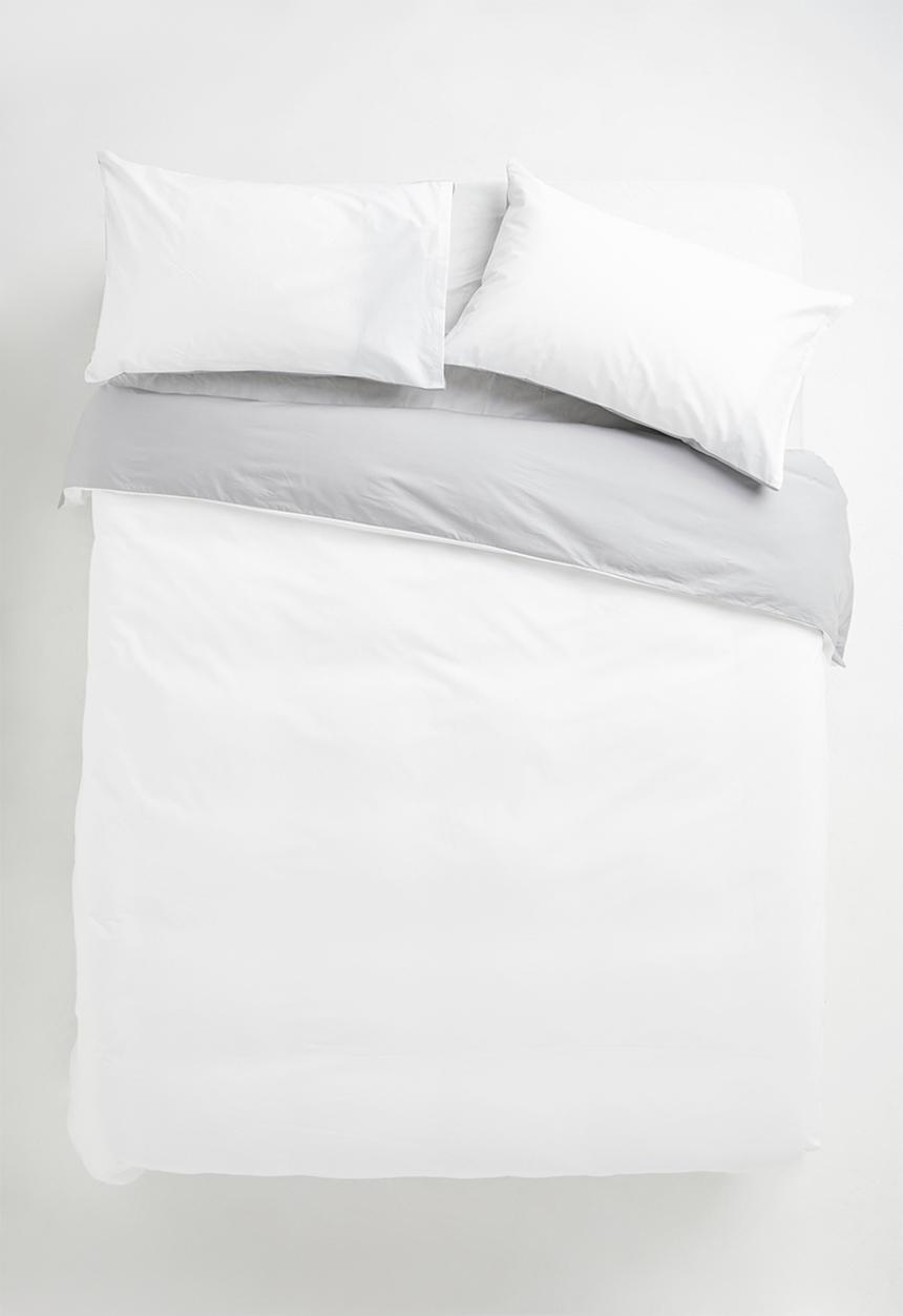 Sixth Floor - 200TC reversible cotton duvet set - grey/white