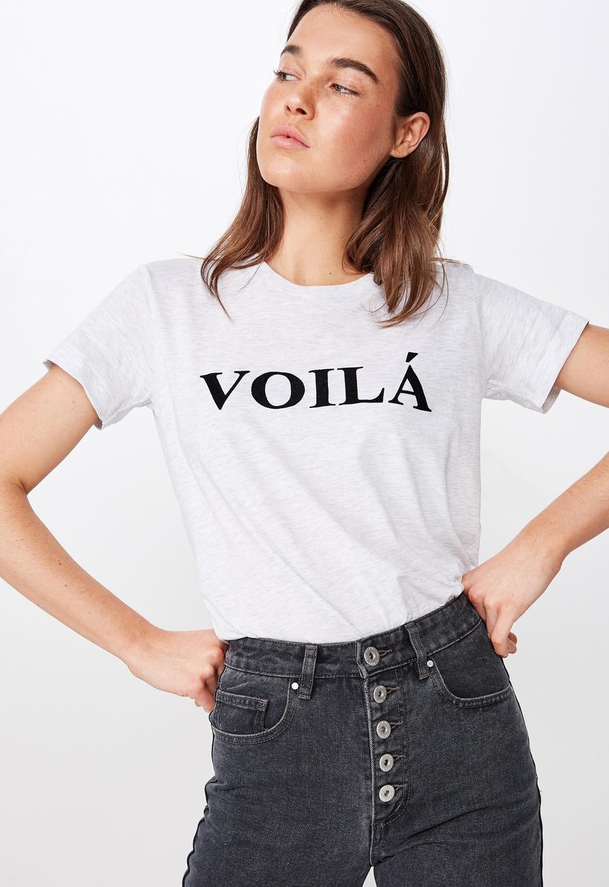 Cotton On - Classic slogan T-shirt - grey