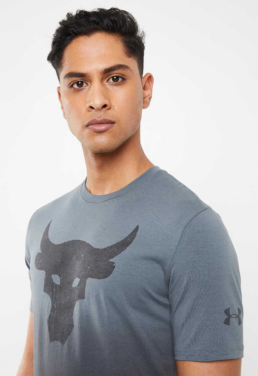 Under Armour - Project Rock bull graphic short sleeve tee - pitch gray / jet gray