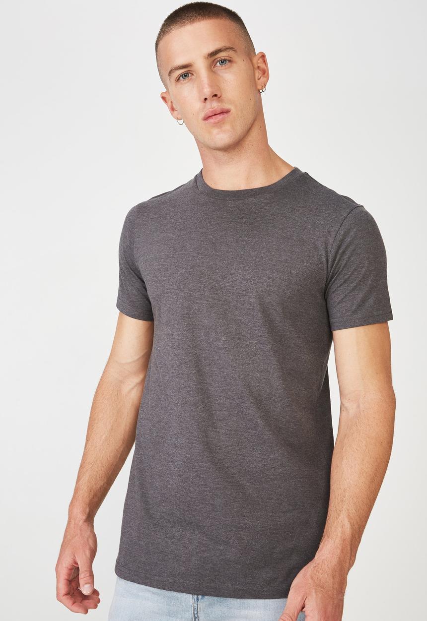 Cotton On - Essential longline curved hem T-shirt - grey
