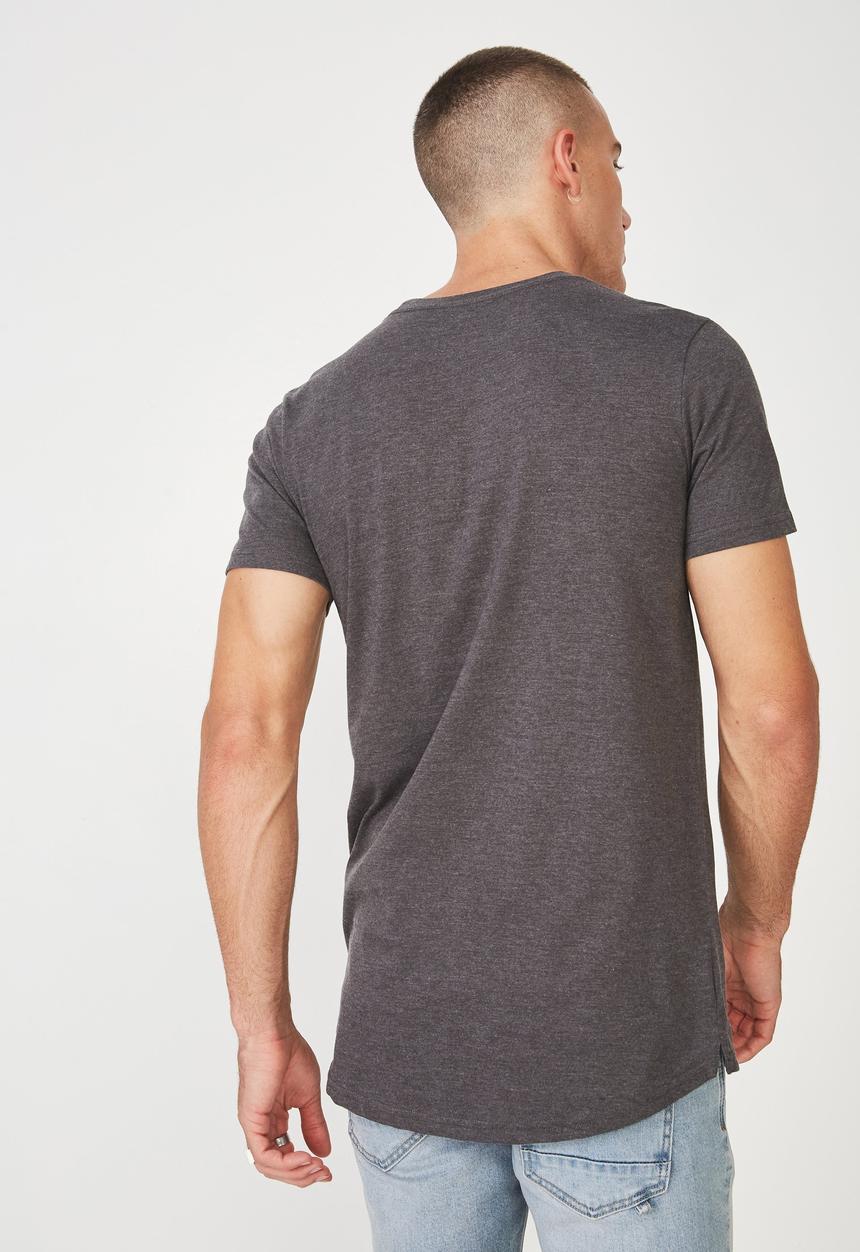 Cotton On - Essential longline curved hem T-shirt - grey