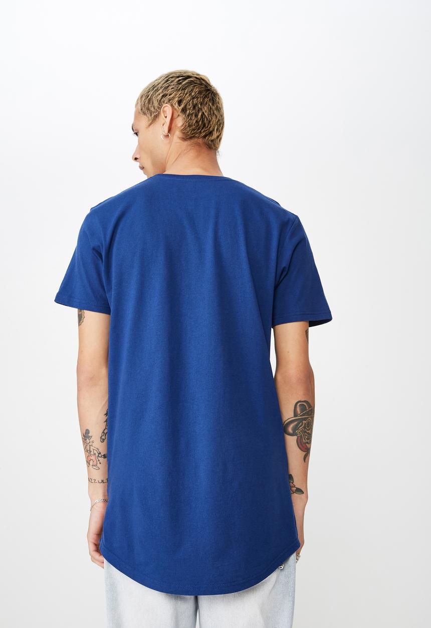 Cotton On - Essential longline curved hem T-shirt - blue