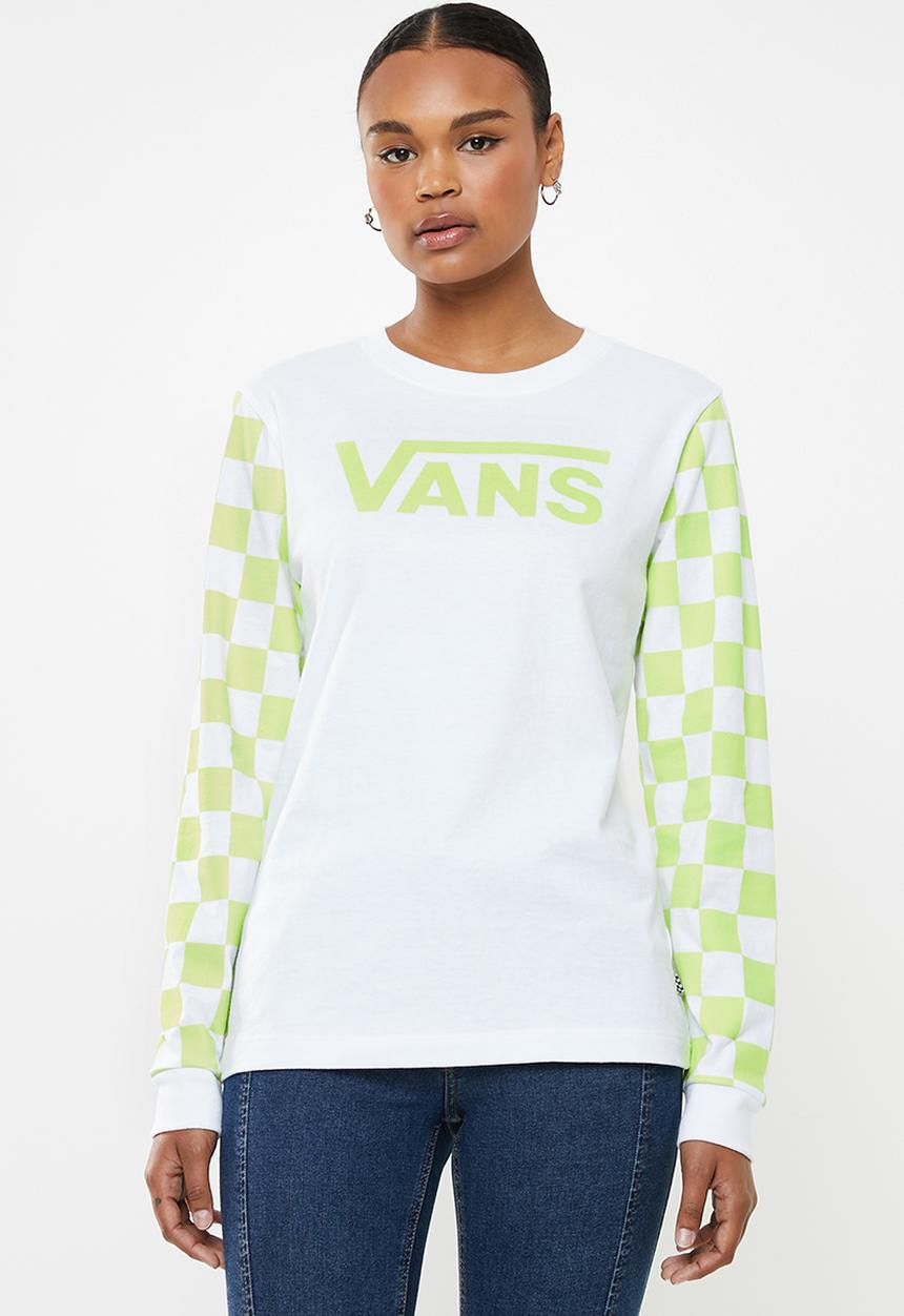 Vans - Big bold long sleeve boyfriend tee - white & green