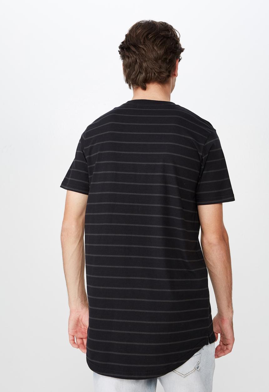Cotton On - Longline scoop hem tee - black