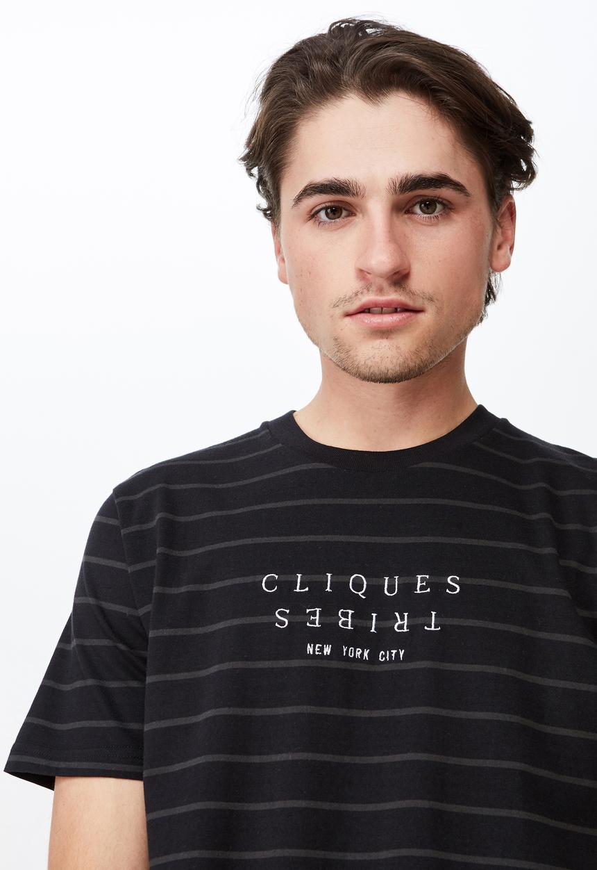 Cotton On - Longline scoop hem tee - black
