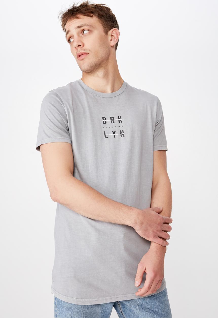 Cotton On - Longline scoop hem tee - grey