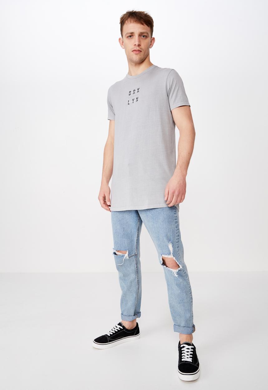 Cotton On - Longline scoop hem tee - grey