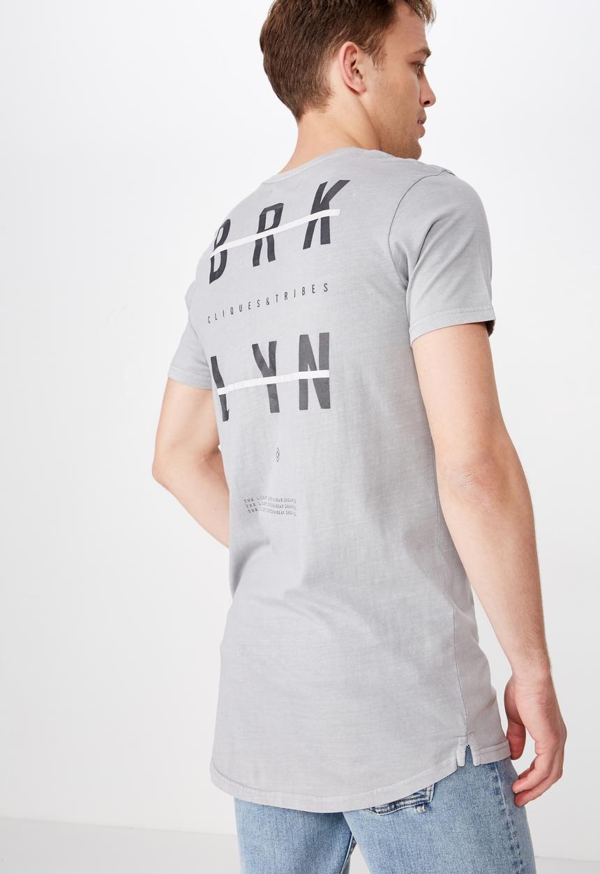 Cotton On - Longline scoop hem tee - grey