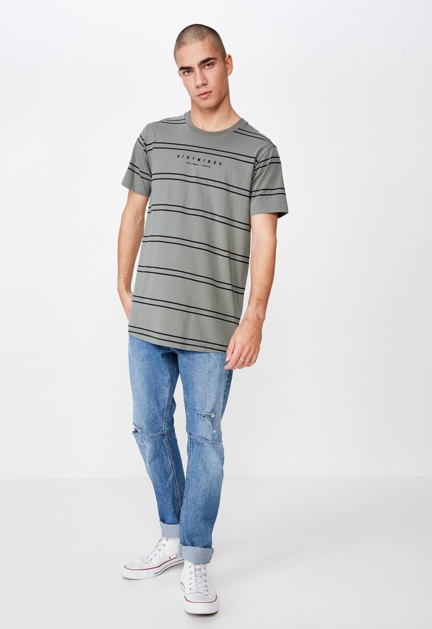 Cotton On - Longline scoop hem tee - grey