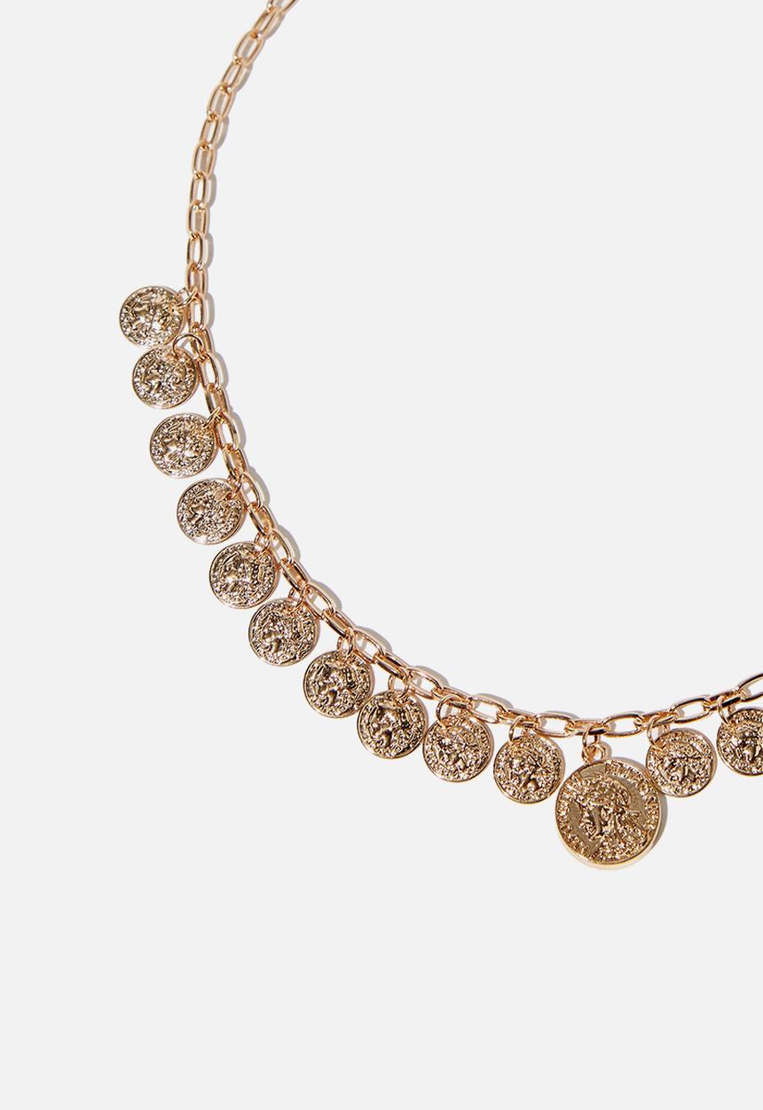 Cotton On - Capella modern metals coins necklace - gold