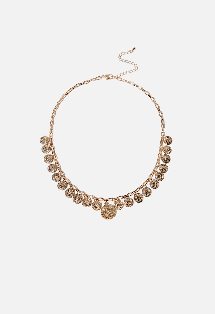 Cotton On - Capella modern metals coins necklace - gold