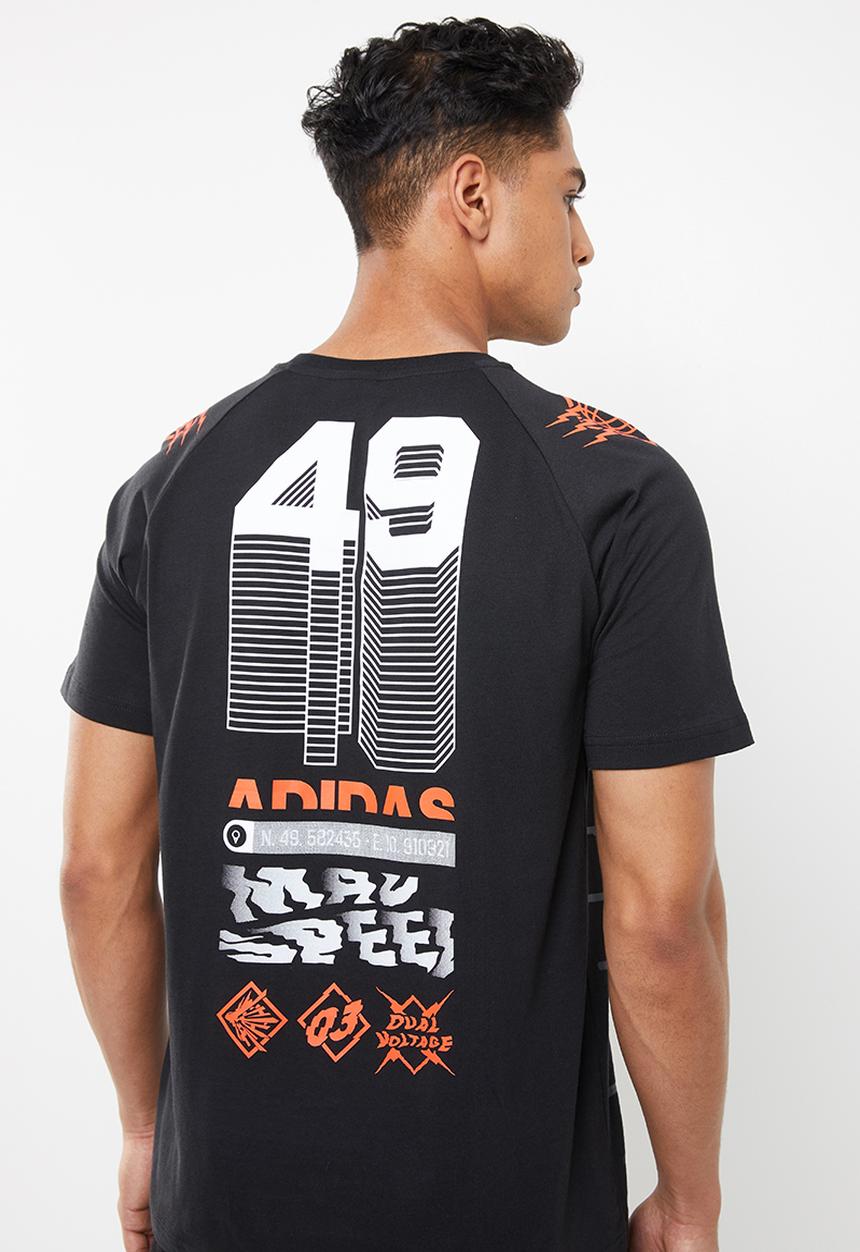 adidas Performance - Graphic short sleeve tee - black