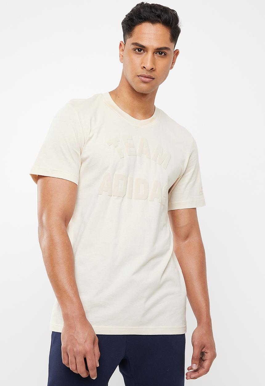adidas Performance - Varsity short sleeve tee - beige 