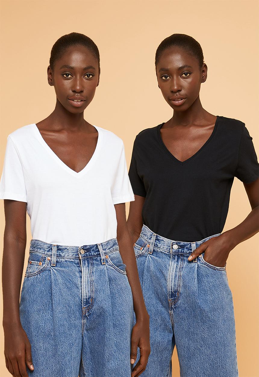 Superbalist - 2 Pack v-neck tee - black & white