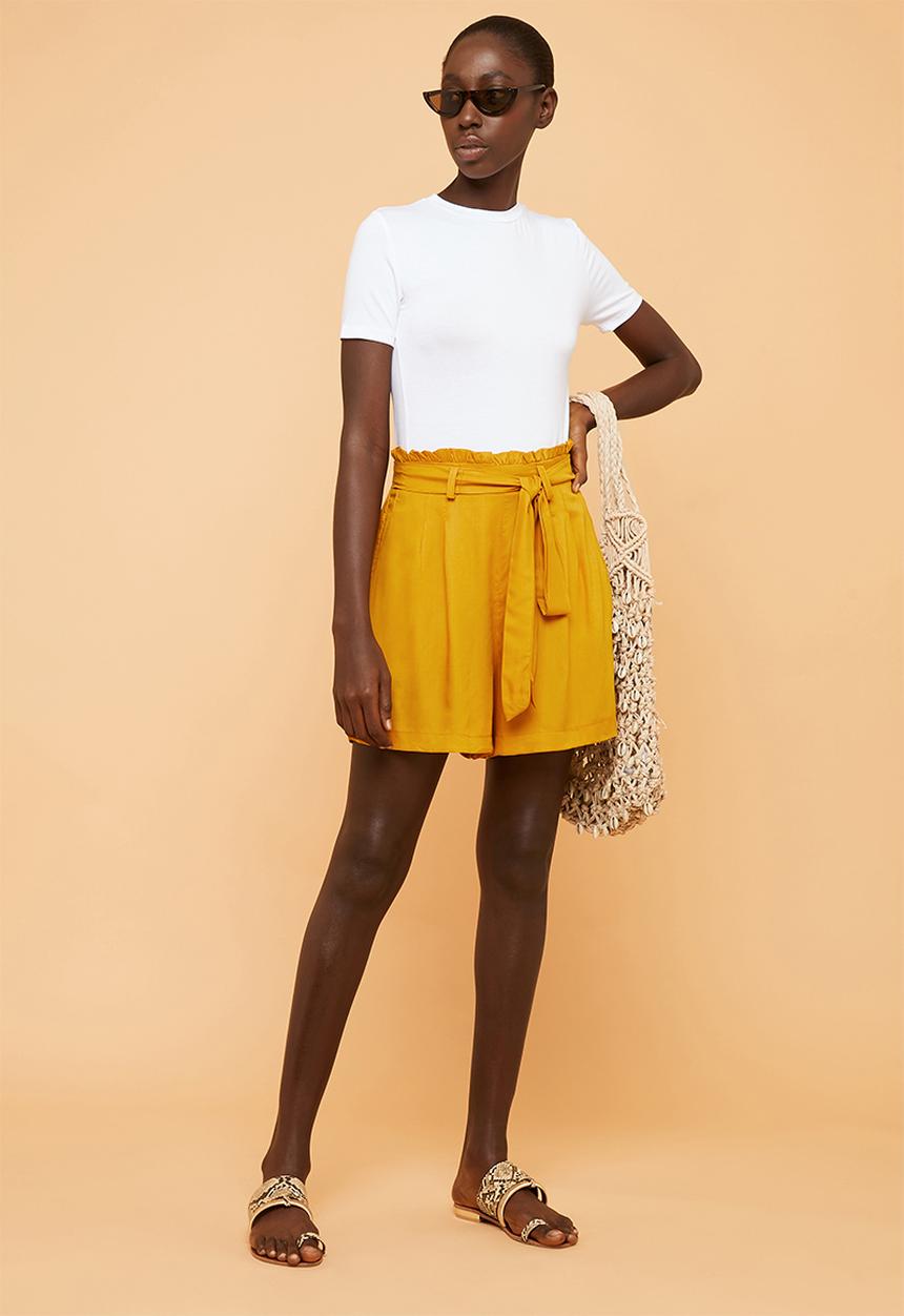 Superbalist - Soft paperbag shorts - yellow
