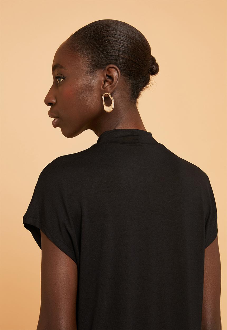 Superbalist - High neck soft feel tee - black