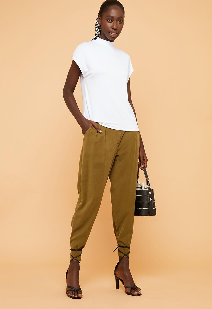 Superbalist - High neck soft feel tee - white