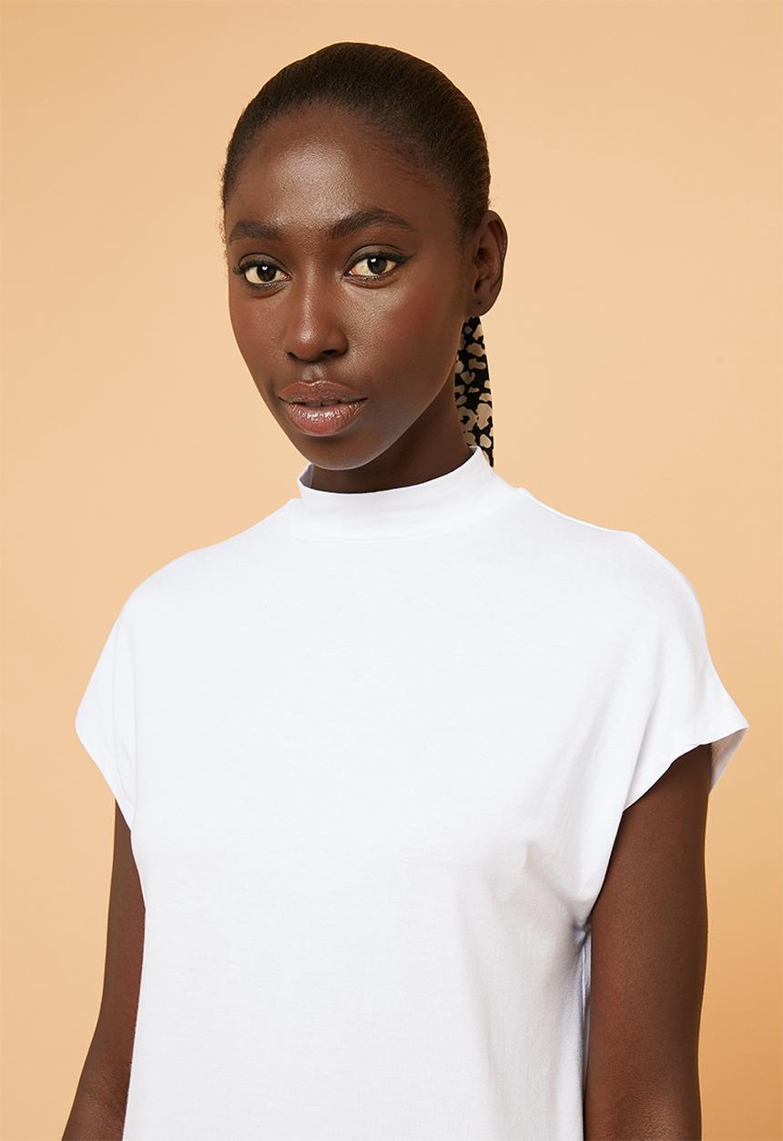 Superbalist - High neck soft feel tee - white