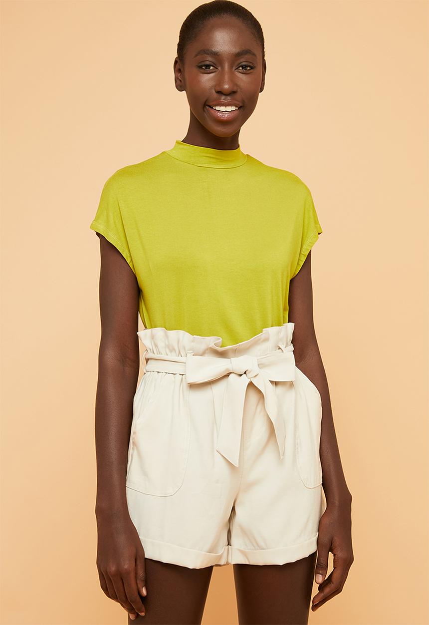 Superbalist - High neck soft feel tee - chartreuse