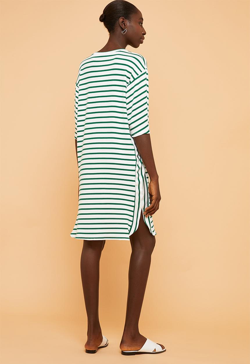 Superbalist - Relaxed tee dress - green & white