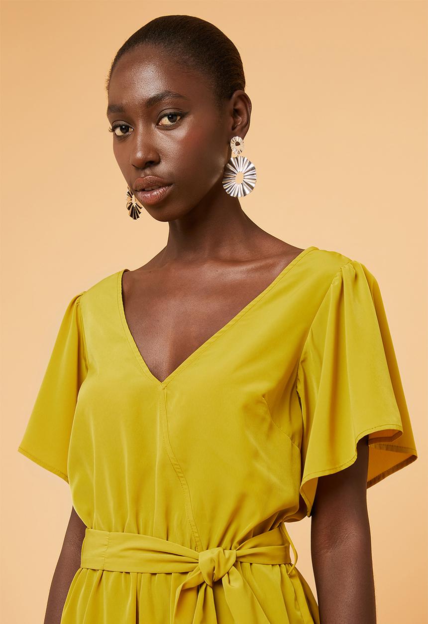 Superbalist - Wrap playsuit - yellow
