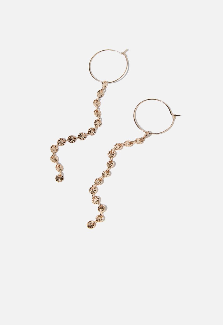 Cotton On - Utopia modern metals chain hoop ear - gold