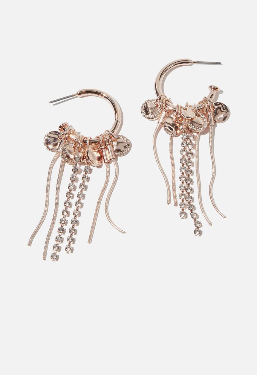 Cotton On - Tambourine modern metals hoop ear - rose gold