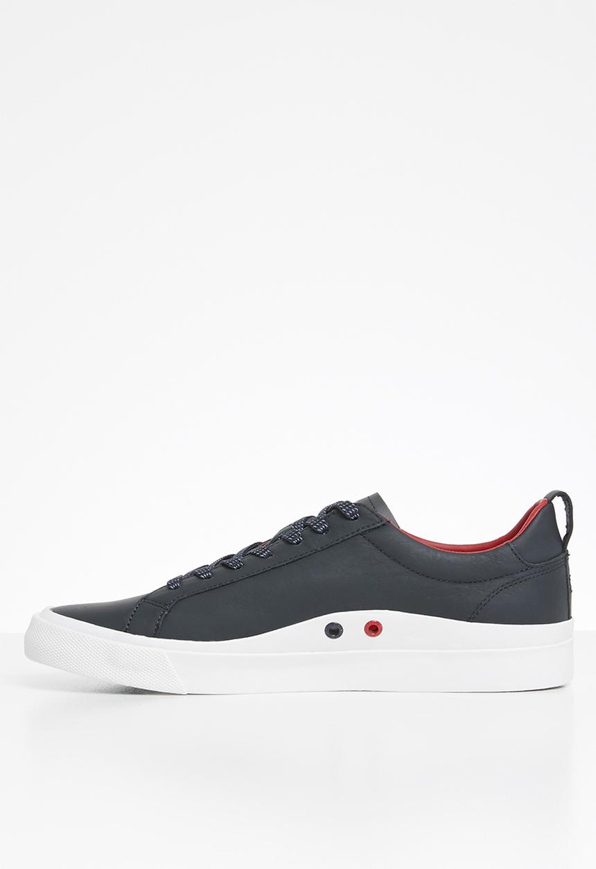 Tommy Hilfiger - Leather flag detail sneaker - navy