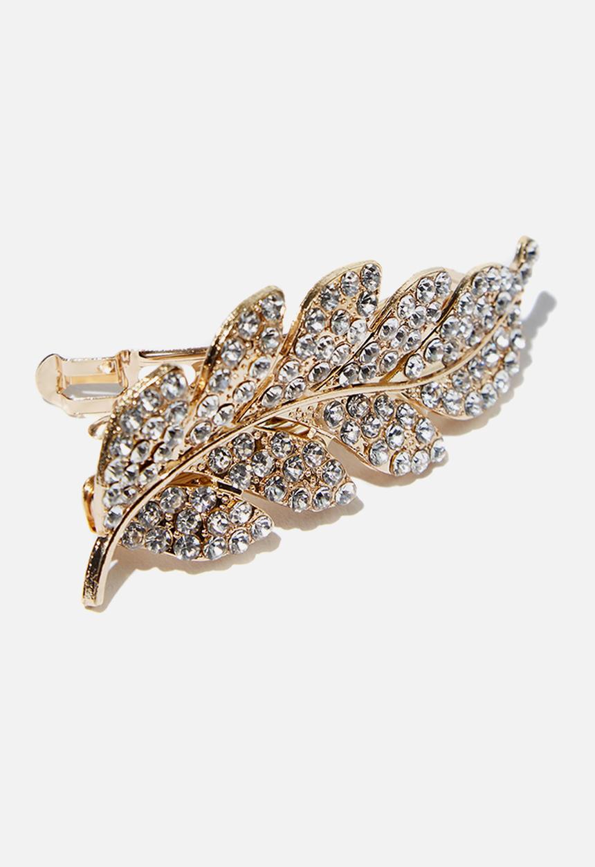 Cotton On - Sweet leaf hair barrette - silver & gold