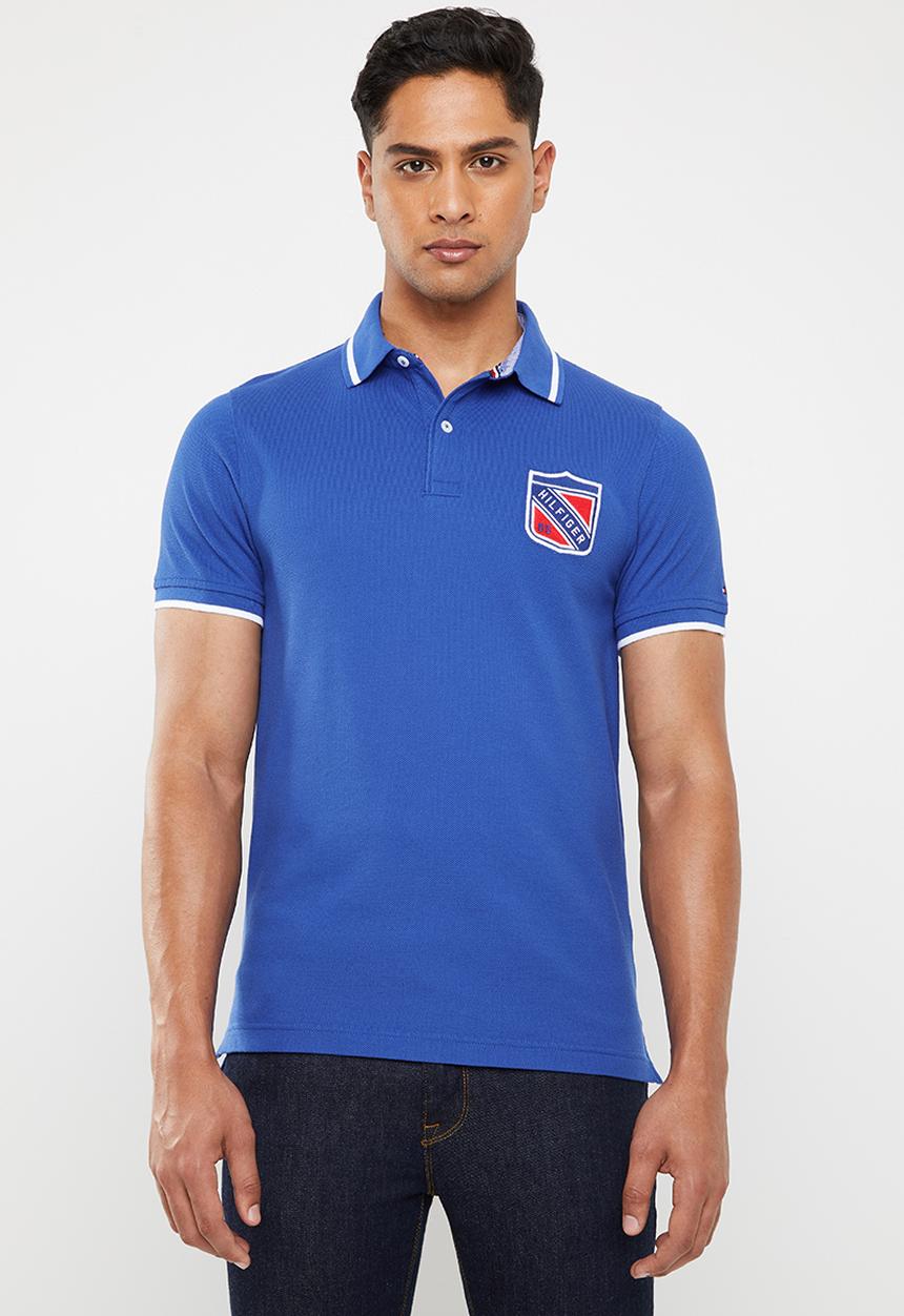 Tommy Hilfiger - Jarquard tipped badge slim polo - blue
