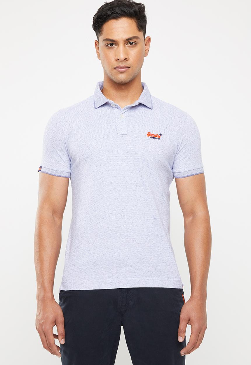 Superdry. - Orange label jersey polo - grey