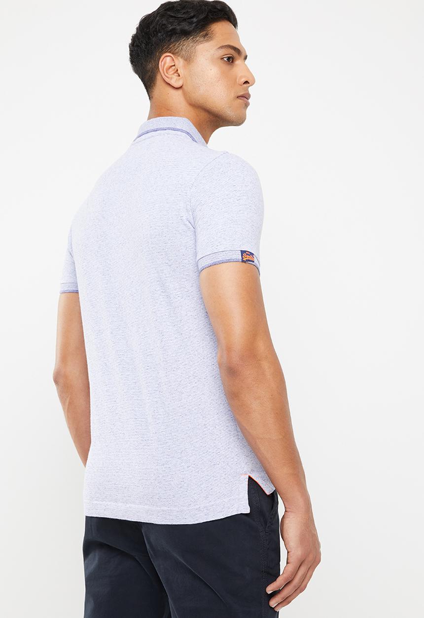Superdry. - Orange label jersey polo - grey