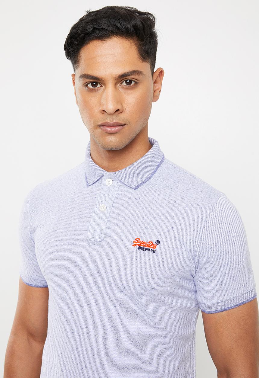 Superdry. - Orange label jersey polo - grey