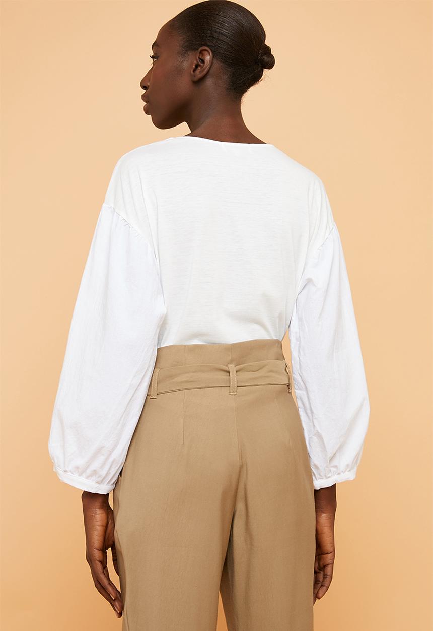 Superbalist - Fabric mix tee - white