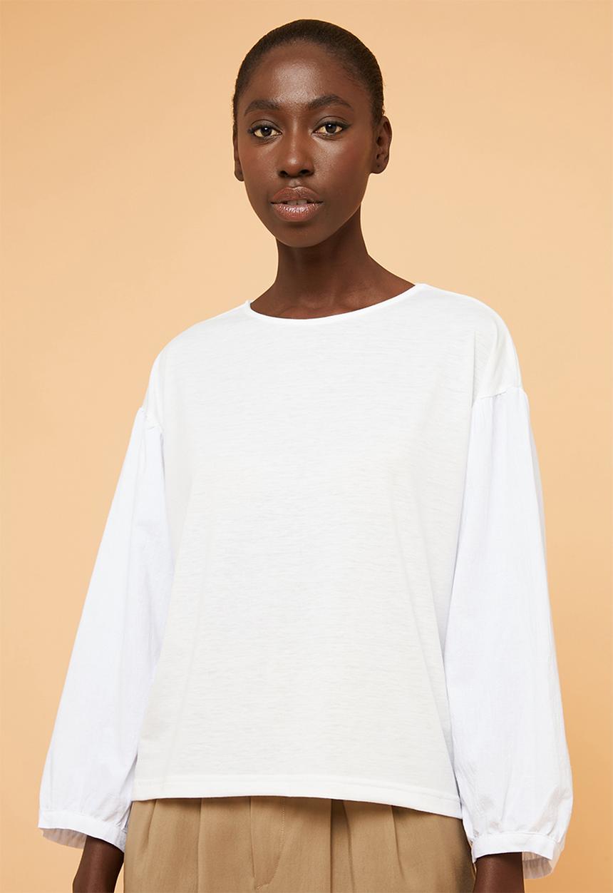 Superbalist - Fabric mix tee - white