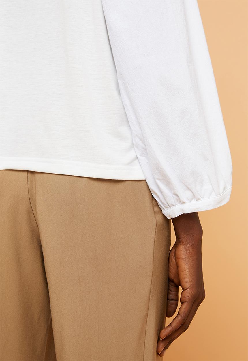 Superbalist - Fabric mix tee - white