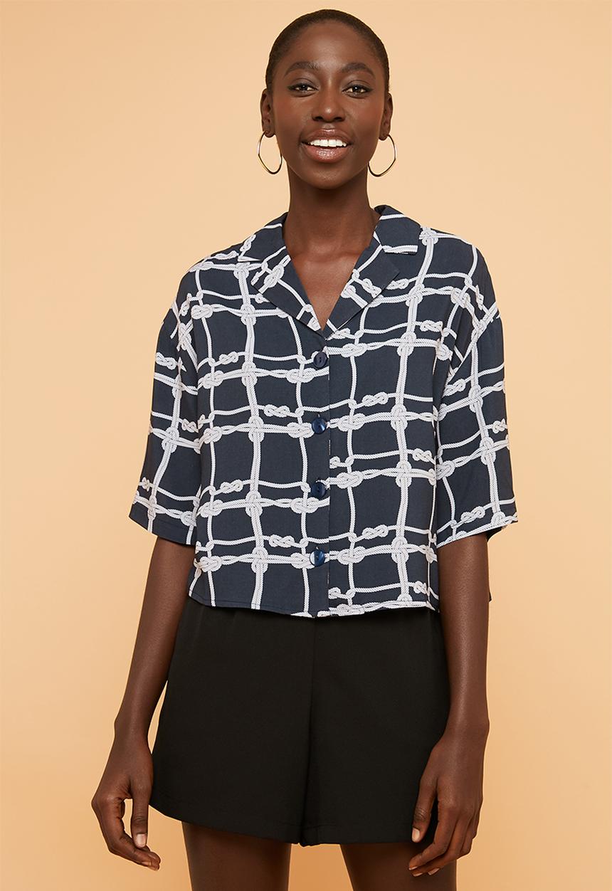 Superbalist - Resort shirt - navy & cream 