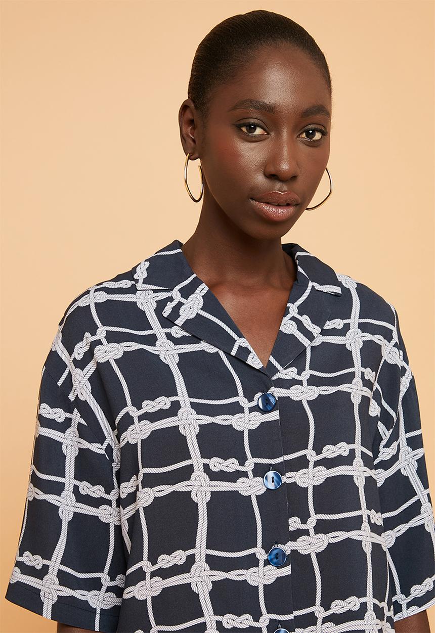 Superbalist - Resort shirt - navy & cream 