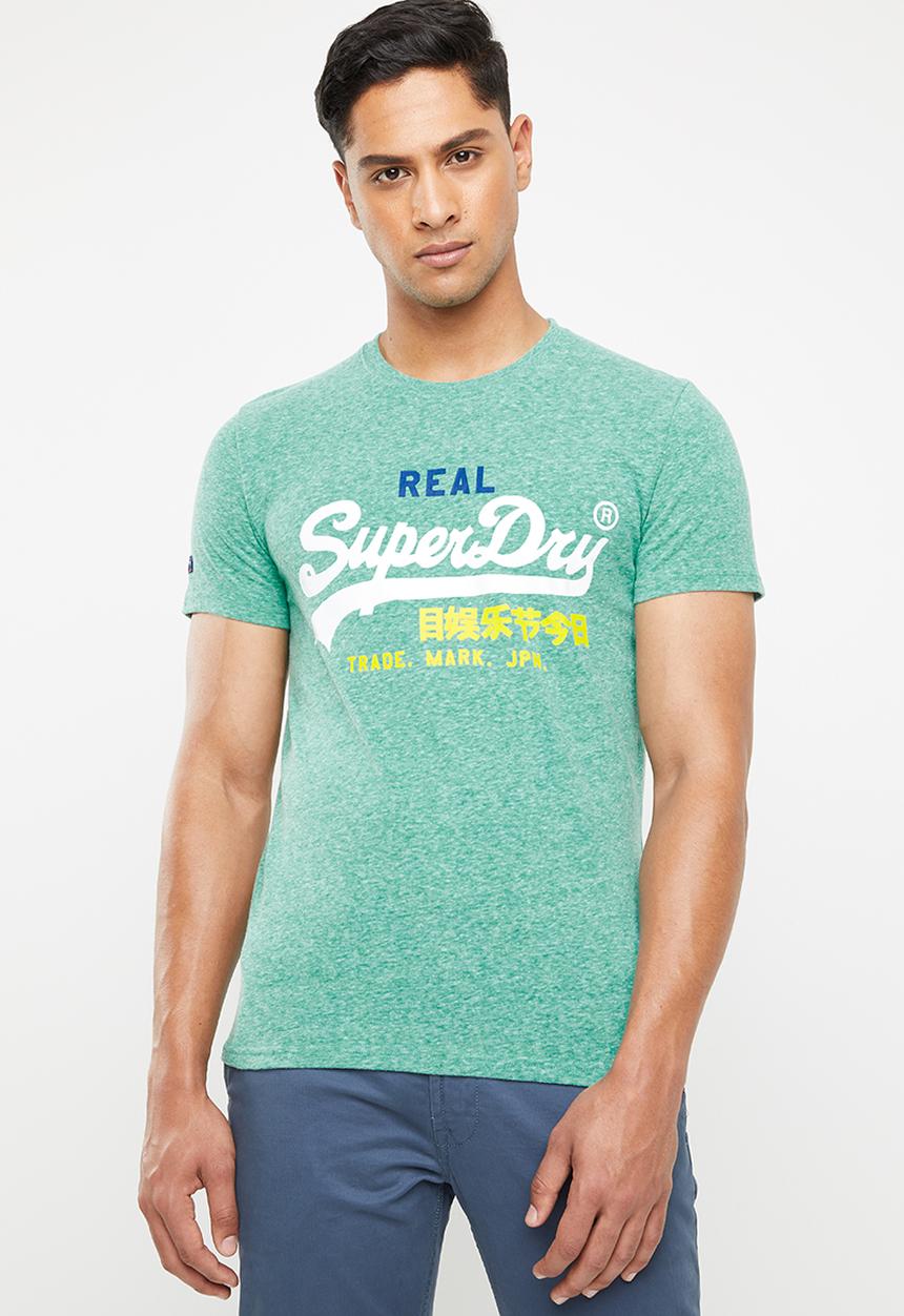 Superdry. - Vintage logo neon lite tee - green