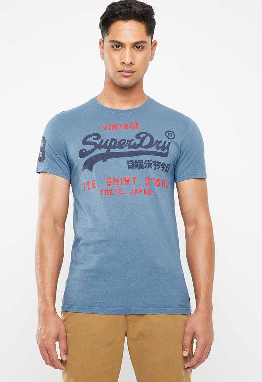 Superdry. - Shirt shop duo tee - blue