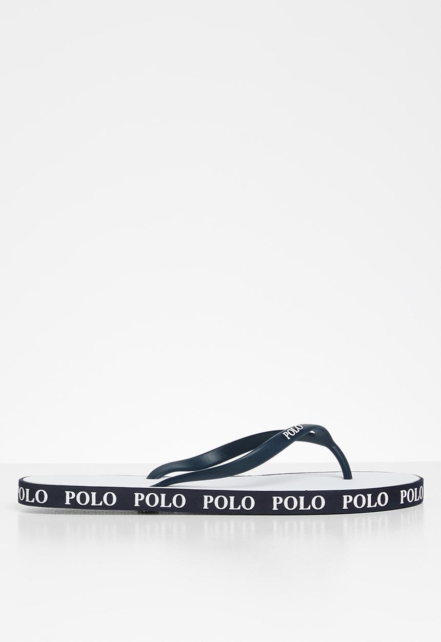 POLO - Sophia flip flops - white & navy