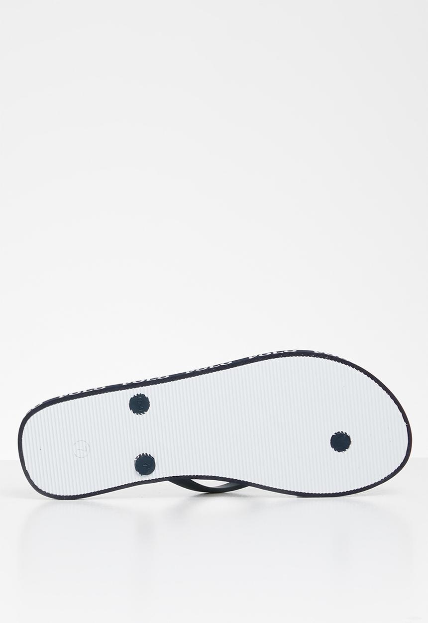 POLO - Sophia flip flops - white & navy