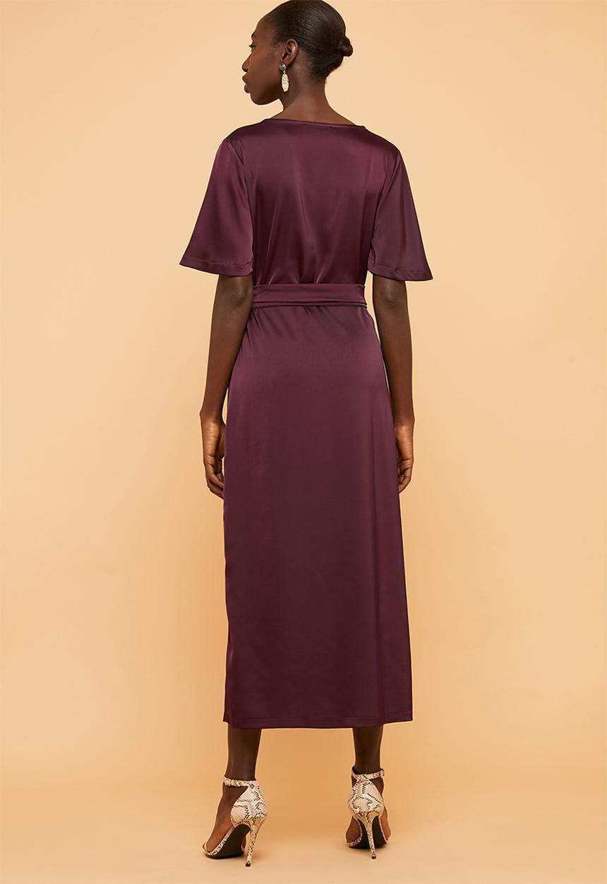 Superbalist - Wrap over kimono dress - burgundy