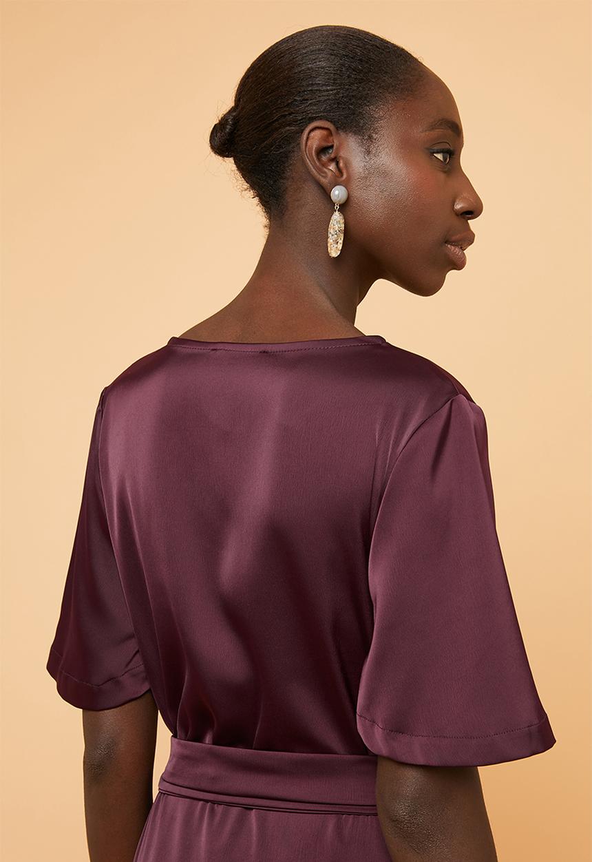 Superbalist - Wrap over kimono dress - burgundy