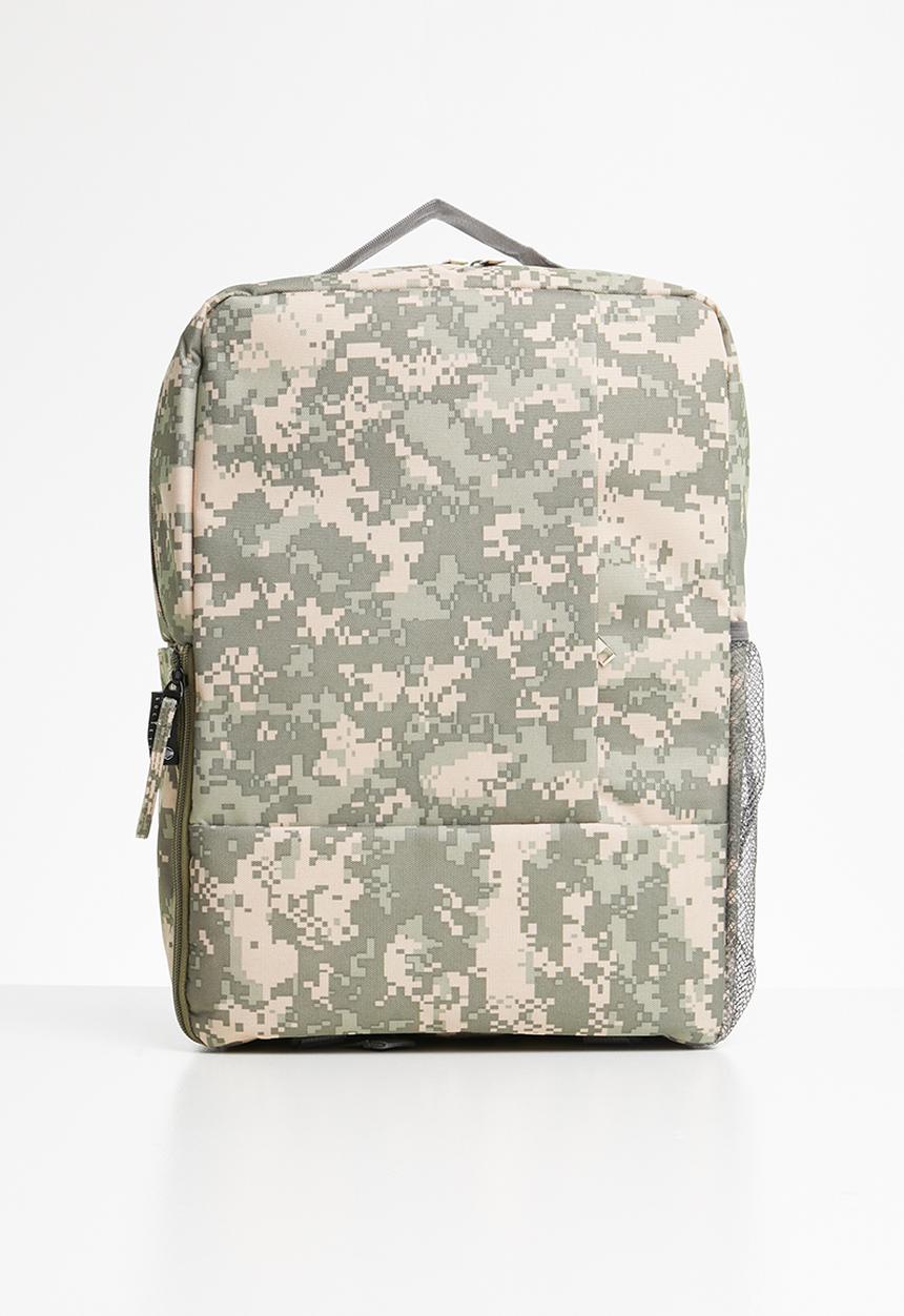 Escape Society - Outdoor camera backpack - beige & khaki green 