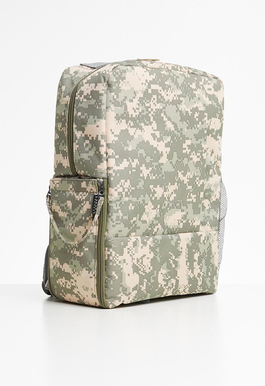 Escape Society - Outdoor camera backpack - beige & khaki green 