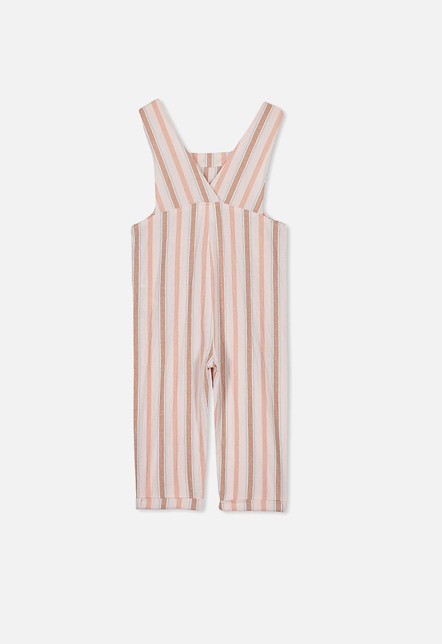 Cotton On - Madeleine stripe jumpsuit - pink & brown