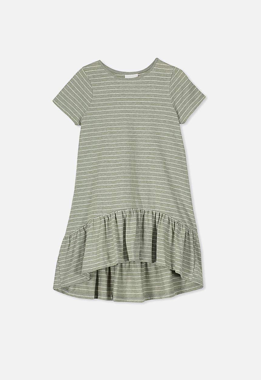 Cotton On - Joss short sleeve stripe dress - khaki