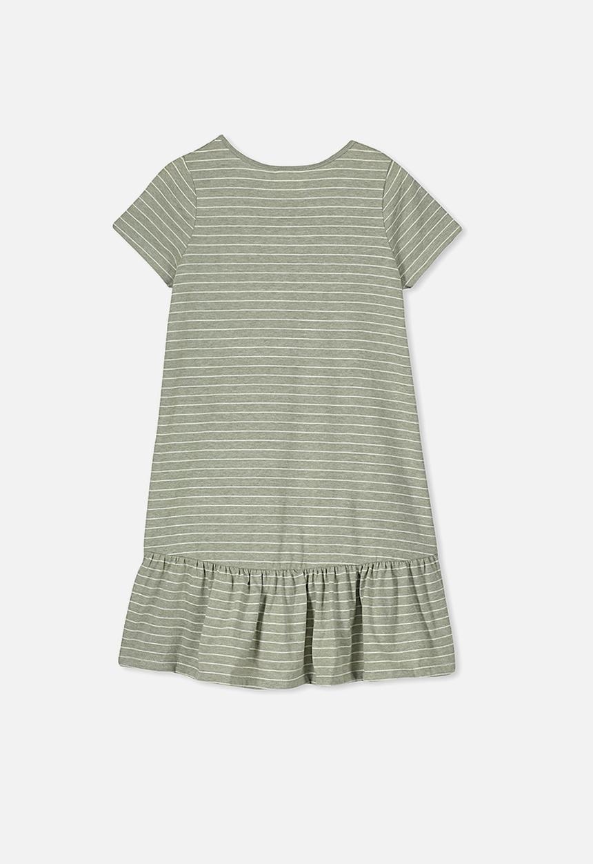 Cotton On - Joss short sleeve stripe dress - khaki